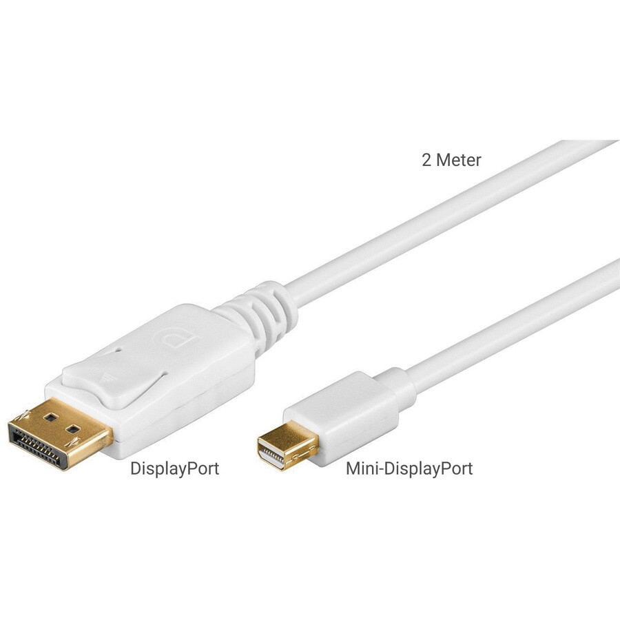 Displayport auf Mini Kabel, 2m, DP Stecker mDP Stecker, 4K, 30 Hz 2160p  52859