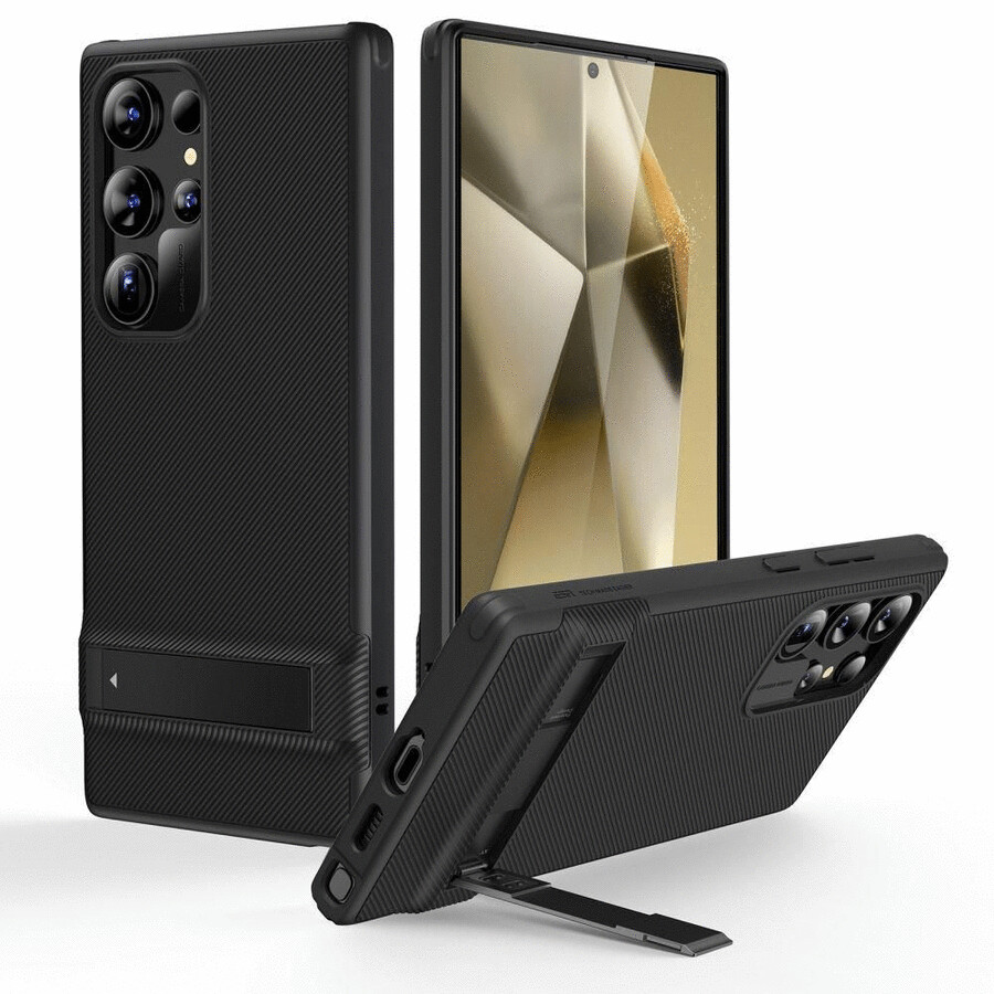 ESR Air Shield Boost, Black, für SAMSUNG Galaxy S24 Ultra 5G, leichte und dünne  Hülle mit klappbarem Ständer