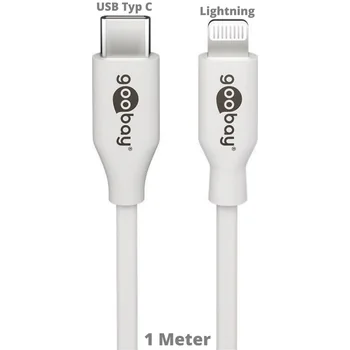 Goobay Daten- / Ladekabel Lightning auf USB-C f�r APPLE iPhone 8 Plus, White, 1m