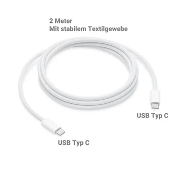 MU2G3ZM/A, BULK 2m Daten- / Ladekabel USB-C auf USB-C, Textilgewebe, bis 60W APPLE iPhone 17