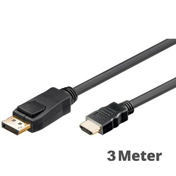 Goobay Displayport auf HDMI Kabel, 3m, DP Stecker auf HDMI Stecker / 4K / 30 Hz (2160p)