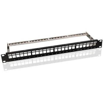 Goobay 19 Zoll (48,3 cm) Keystone-Patchpanel (STP), unbest�ckt (1 HE), mit Erdungskabel