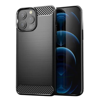 TPU Case (H�lle), Carbon-Style, black, f�r APPLE iPhone 13 Pro