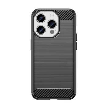 TPU Case (H�lle), Carbon-Style, black, f�r APPLE iPhone 15 Pro Max