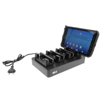 Brodit 4-fach Tischladeger�t f�r SAMSUNG Galaxy Tab Active 5 Pro, Ladung �ber Pogo-Pins, passt f�r Ger�te mit Original H�lle