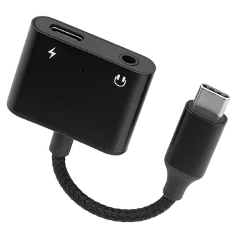 Brodit USB-C Splitter zum Laden (60 W PD) und 3.5mm Klinke (Audio)