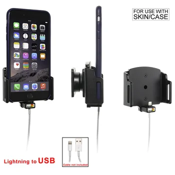 Brodit einstellbarer Halter (seitlich) f�r APPLE iPhone 6 Plus, f�r Schutzh�llen, max: Breite 75-89mm, Dicke: 2-10mm, Achtung: Nur f�r die Aufnahme des abgebildeten Original Kabel (Apple MQUE2ZM/A mit Lightning Anschluss) vorgesehen!