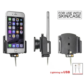 Brodit einstellbarer Halter (seitlich) f�r APPLE iPhone 7, f�r Schutzh�llen, max: Breite 62-77mm, Dicke: 2-10mm, Achtung: Nur f�r die Aufnahme des abgebildeten Original Kabel (Apple MQUE2ZM/A mit Lightning Anschluss) vorgesehen!