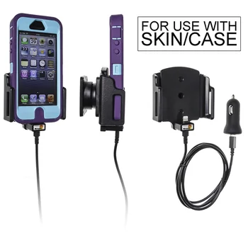 Brodit einstellbarer Halter (seitlich) Aktiv USB, 12/24V, f�r APPLE iPhone SE, f�r Schutzh�llen, max: Breite 62-77mm, Dicke: 9-13mm