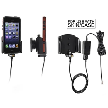 Brodit einstellbarer Halter (seitlich) Aktiv, mit Festanschluss, 12/24V, f�r APPLE iPhone SE, f�r Schutzh�llen, max: Breite 62-77mm, Dicke: 6-10mm