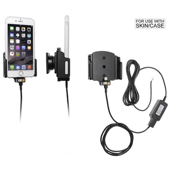 Brodit einstellbarer Halter (seitlich) Aktiv, mit Festanschluss, 12/24V, f�r APPLE iPhone 7, f�r Schutzh�llen, max: Breite 62-77mm, Dicke: 2-10mm