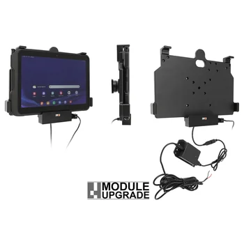 Brodit Halter Aktiv, mit Festanschluss, 12/24V, f�r SAMSUNG Galaxy Tab Active 4 Pro, Horizontal, passt f�r Ger�te mit Original H�lle , Ladung �ber Pogo-Pins, mit USB Host Anschluss!
