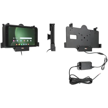 Brodit Halter Aktiv, mit Festanschluss, 12/24V, f�r SAMSUNG Galaxy Tab Active 2, Horizontal, passt f�r Ger�te mit Original H�lle, Ladung �ber Pogo-Pins