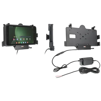 Brodit Halter Aktiv mit USB-A HOST, mit Festanschluss, 12/24V, f�r SAMSUNG Galaxy Tab Active 3, Horizontal, passt f�r Ger�te mit Original H�lle, Ladung �ber Pogo-Pins