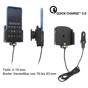 Brodit einstellbarer Halter (seitlich) Aktiv USB-C QC 3.0, 12/24V, f�r HUAWEI Pura 80 Pro