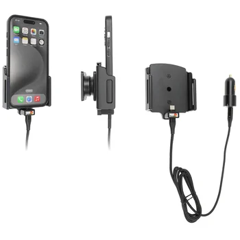 Brodit einstellbarer Halter (seitlich) Aktiv USB, 12/24V, f�r APPLE iPhone 15, inkl. USB-Ladeger�t, f�r dickere Schutzh�llen, max: Breite 70-83mm, Dicke: 8-12mm