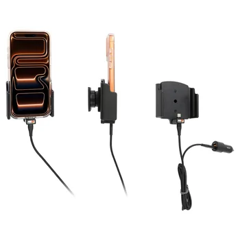 Brodit einstellbarer Halter (seitlich) Aktiv USB, 12/24V, f�r APPLE iPhone 15 Plus, inkl. USB-Ladeger�t, f�r dickere Schutzh�llen, max: Breite 75-89mm, Dicke: 8-12mm
