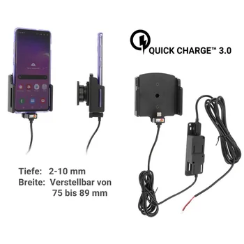 Brodit einstellbarer Halter (seitlich) Aktiv USB-C QC 3.0 mit Festanschluss, 12/24V, f�r NOKIA 8.3 5G