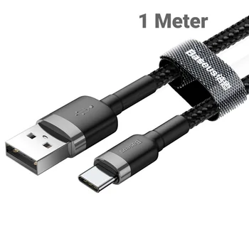 Baseus Daten- / Ladekabel USB-A auf USB-C f�r HUAWEI Mate X7, 1m, Textilummantelung, Black