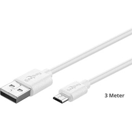 Goobay Daten- / Ladekabel Micro USB fr GIGASET GS100, White , ca. 3m