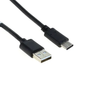 Daten- / Ladekabel USB-A (2.0) auf USB-C (extra lange Steckerform) f�r ARCHOS Diamond 2 Note, 1m, Black