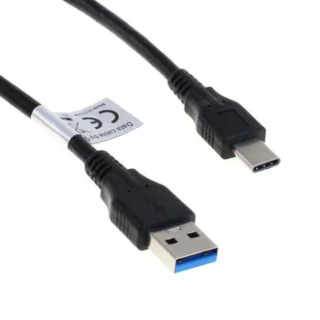 Daten- / Ladekabel USB-A (3.0) auf USB-C (extra lange Steckerform) f�r ARCHOS Diamond 2 Note, 1m, Black