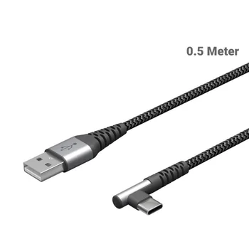 Goobay Daten- / Ladekabel USB-A auf USB-C 90� gewinkelt f�r HUAWEI Pura 80 Pro, 0.5m, Textilummantelung, Black