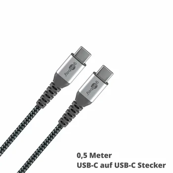Goobay Daten- / Ladekabel USB-C auf USB-C f�r HUAWEI Mate X7, 0.5m, Textilummantelung
