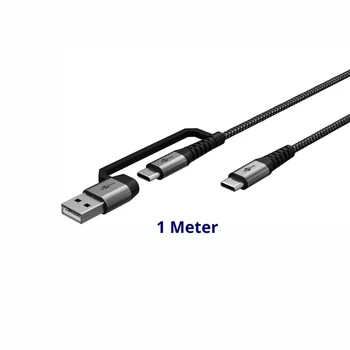 Goobay 2in1 Daten- / Ladekabel USB-C f�r HUAWEI Mate X7, 1m, Textilummantelung, Grey