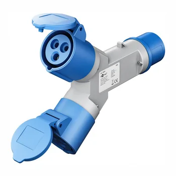 Goobay CEE Y-Adapter, CEE-Stecker auf 2x CEE-Kupplung