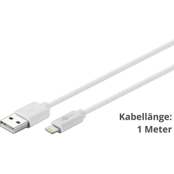 Goobay Daten- / Ladekabel, Lightning auf USB f�r APPLE iPad 4, White, 1m