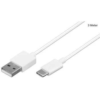 Goobay Hi-Speed Daten- / Ladekabel USB-A auf USB-C f�r HUAWEI Mate X7, 3m, White