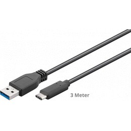 Goobay SuperSpeed Daten- / Ladekabel USB Typ C fr HUAWEI Mate 10 Pro, Black , ca. 3m
