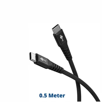 Goobay Daten- / Ladekabel USB-C f�r HUAWEI Mate X7, 0.5m, bis 60W, softe Textilummantelung, Black