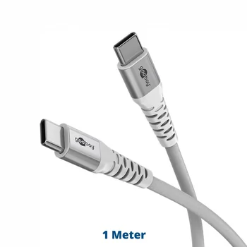 Goobay Daten- / Ladekabel USB-C f�r HUAWEI Mate X6, 1m, bis 60W, softe Textilummantelung, White