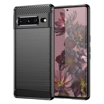 TPU Case (H�lle), Carbon-Style, black, f�r GOOGLE Pixel 7 Pro