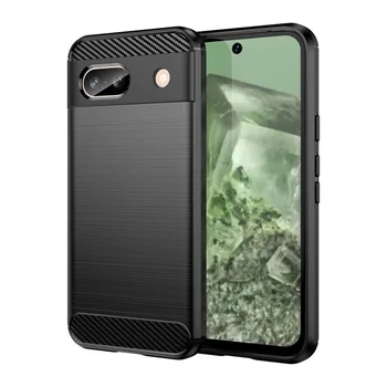 TPU Case (H�lle), Carbon-Style, black, f�r GOOGLE Pixel 8a