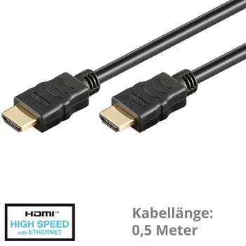 Goobay HDMI Kabel, 4k / 30Hz, 0.5m, Stecker / Stecker, vergoldet, bis 10.2 Gbit/s, Black