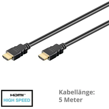 Goobay HDMI Kabel, 4k / 30Hz, 5m, Stecker / Stecker, vergoldet, bis 10.2 Gbit/s, Black