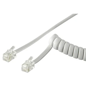 Goobay H�rerkabel / Spiralkabel 2m , beidseitig UAE Stecker 4-pol (RJ10), White