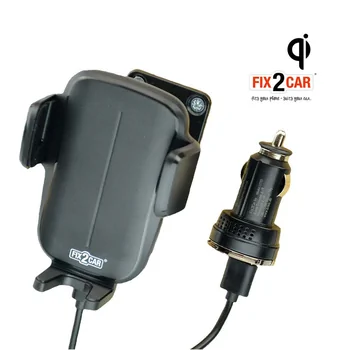 KRAM Fix2car KFZ Qi-Charger , 15W, einstellbar, universal , mit Montageplatte zum festen Einbau