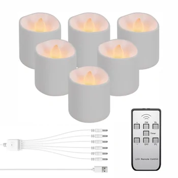 Goobay LED Teelichter Set mit 6 St�ck, inkl.aufladbaren Akkus + Fernbedienung