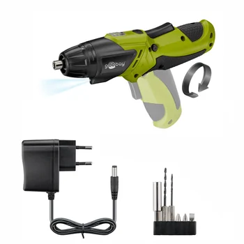 Goobay Mini Akkuschrauber mit drehbarem Handgriff und LED-Leuchte