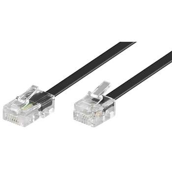 Goobay Telefon / Modularanschlu�kabel RJ45 Stecker (8P4C) auf RJ11 / RJ14 Stecker (6P4C), 3m, Black