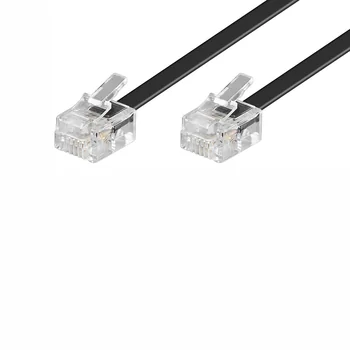 Goobay Telefon / Modularanschlu�kabel 2x RJ14 Stecker (6P4C), 10 m, Black