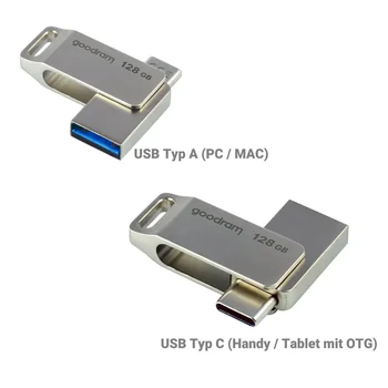 Goodram ODA3 USB-A + USB-C Speicherstick 128GB, bis 60 MB/s f�r NOKIA G22