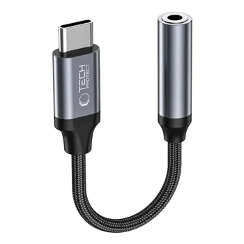 TechProtect UltraBoost Audio Adapter USB-C auf 3.5mm Klinke f�r APPLE iPhone 17, black/grey
