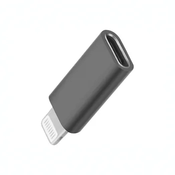 Adapter f�r APPLE iPhone Xs MAX von Lightning (Stecker) auf USB-C (Buchse), Farbe: Black