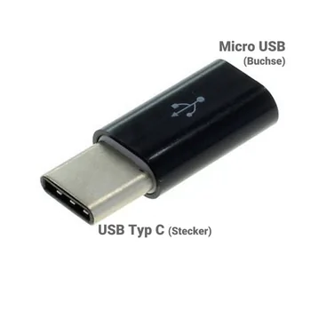 Adapter f�r TECLAST T50 Max von USB-C (Stecker) auf Micro USB (Buchse), Farbe: Black
