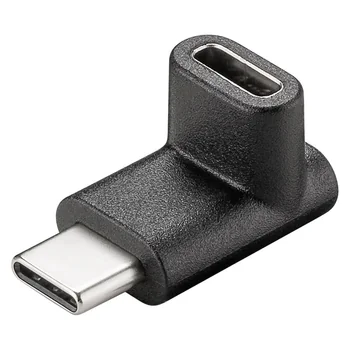 Goobay Adapter 90� L�NGS, von USB-C Buchse auf USB-C Stecker, Farbe: Black